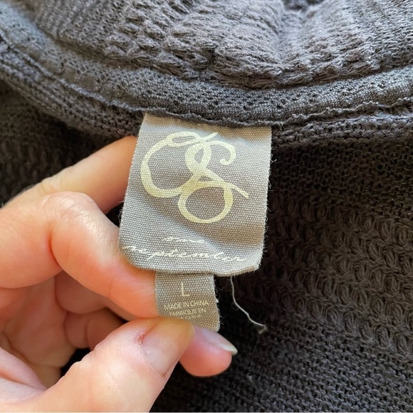 Anthropologie One September Black Fly Away Braided Collar Open Cardigan Size L - Picture 9 of 10